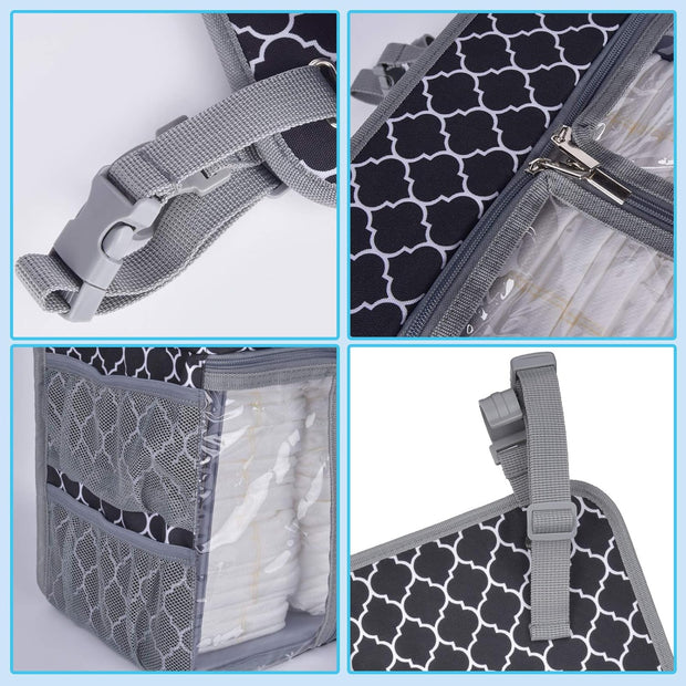 Hanging Diaper Organizer,Baby Diaper Organizer Suitable for Hanging on Diaper Table, Nursery, and All Cribs. Baby Supplies Storage Diaper Rack, Diaper Stacker.
