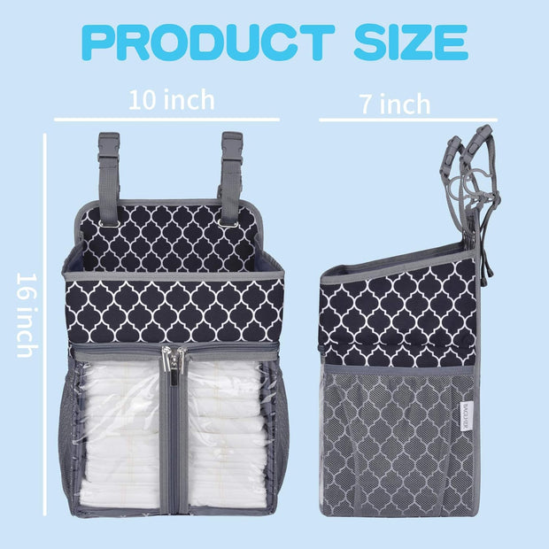 Hanging Diaper Organizer,Baby Diaper Organizer Suitable for Hanging on Diaper Table, Nursery, and All Cribs. Baby Supplies Storage Diaper Rack, Diaper Stacker.