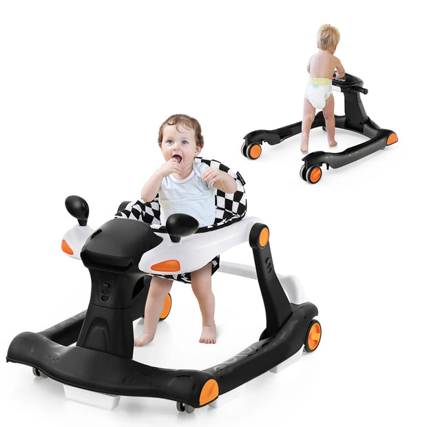 2-In-1 Baby Walker Foldable Activity Push Walker W/ Adjustable Height