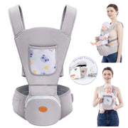 Baby Carrier,6-In-1 Baby Carrier Newborn to Toddler, Adjustable Detachable Infant Baby Hip Seat Carrier for 7-44Lbs, All Seasons, Perfect for Shopping Travelling