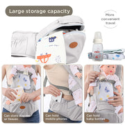 Baby Carrier,6-In-1 Baby Carrier Newborn to Toddler, Adjustable Detachable Infant Baby Hip Seat Carrier for 7-44Lbs, All Seasons, Perfect for Shopping Travelling