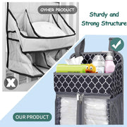 Hanging Diaper Organizer,Baby Diaper Organizer Suitable for Hanging on Diaper Table, Nursery, and All Cribs. Baby Supplies Storage Diaper Rack, Diaper Stacker.