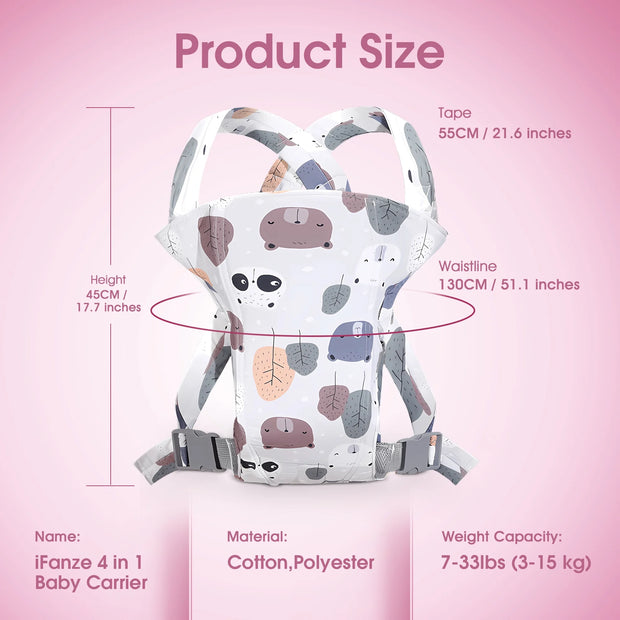 4 in 1 Baby Carrier, Infant Wraps Carrier Baby Carrier Backpack, Newborn Carrier for Baby Carrier Newborn to Toddler, Colorful